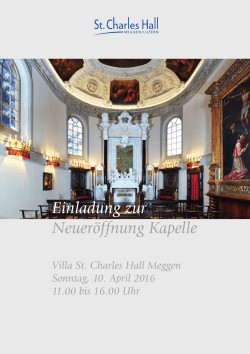 Einladung zur Neueröffnung Kapelle
