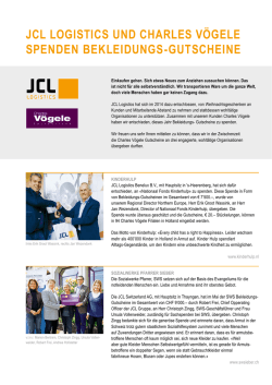 JCl logiStiCS und CHarleS V&ouml;gele Spenden beKleidungS
