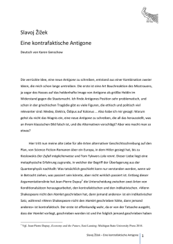 Slavoj Žižek Eine kontrafaktische Antigone