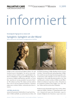informiert 3-2015 PDF - Palliative Care und Organisationsethik