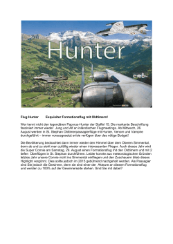 Flug Hunter Exquisiter Formationsflug mit Oldtimern! Wer kennt nicht