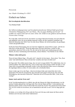 Einfach nur lieben - Glaube und Erziehung