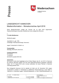 40-16 Vorschau April 2016 - Landgericht Hannover