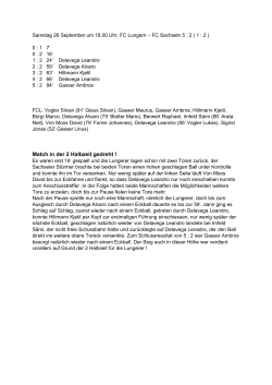 Spielbericht vom 26. 9. 2015 Lungern - Sachseln