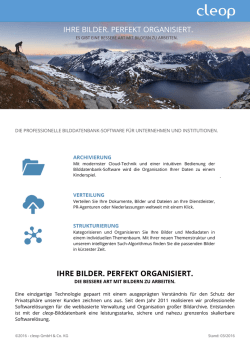 IHRE BILDER. PERFEKT ORGANISIERT. IHRE BILDER. PERFEKT