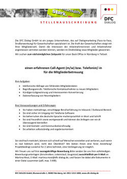 einen erfahrenen Call-Agent (m/w) bzw. Telefonist/