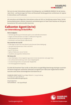 Callcenter Agent (m/w)