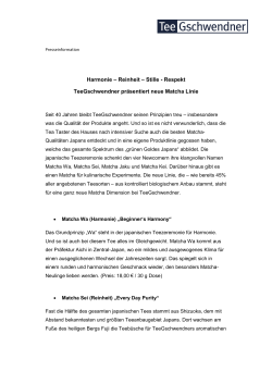 Harmonie – Reinheit – Stille - Respekt TeeGschwendner präsentiert