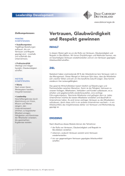 Vertrauen, Glaubwürdigkeit und Respekt gewinnen