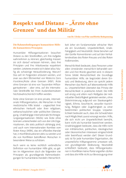 Respekt und Distanz – „Ärzte ohne Grenzen“ und das Militär