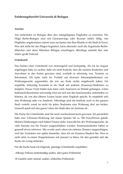 Erfahrungsbericht Università di Bologna