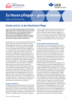 Hunde und Co. in der h&auml;uslichen Pflege