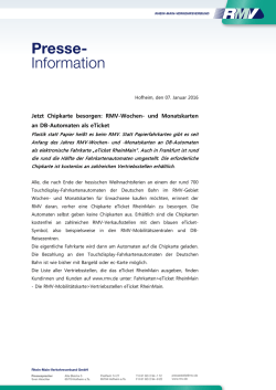 Jetzt Chipkarte besorgen: RMV-Wochen