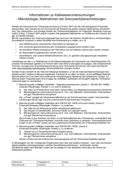 Informationen zu Kaltwasseruntersuchungen
