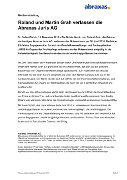 Roland und Martin Grah verlassen die Abraxas Juris AG
