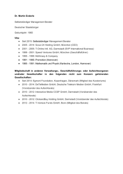 Dr. Martin Enderle Selbstst&auml;ndiger Management