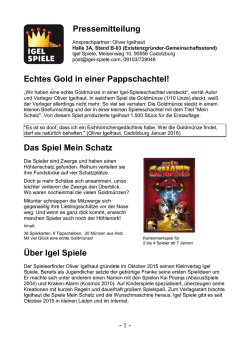 Pressemitteilung zur Nürnberger Spielwarenmesse