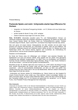 Packende Spiele und mehr: Unitymedia startet App