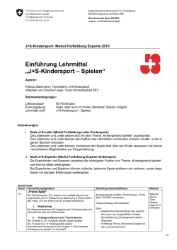 Einf&uuml;hrung Lehrmittel &bdquo;J+S
