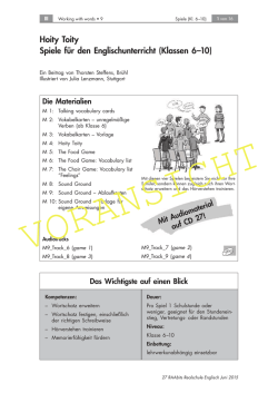 Hoity Toity Spiele f&uuml;r den Englischunterricht (Klassen 6&ndash;10)