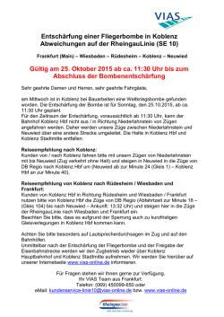 G&uuml;ltig am 25. Oktober 2015 ab ca. 11:30