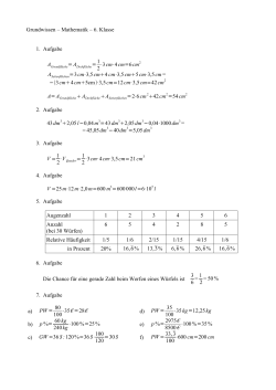Grundwissen – Mathematik – 6. Klasse 1. Aufgabe 1 2 ⋅3cm⋅4cm