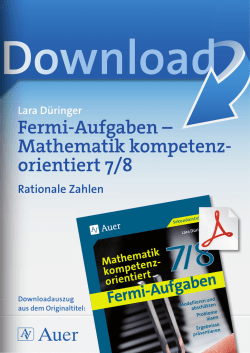 Fermi-Aufgaben &ndash; Mathematik kompetenz- orientiert 7/8
