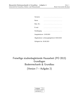 Hausarbeit Bodenmechanik - Ruhr