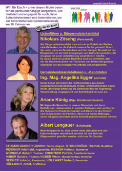Wir für Euch - unter diesem Motto treten wr