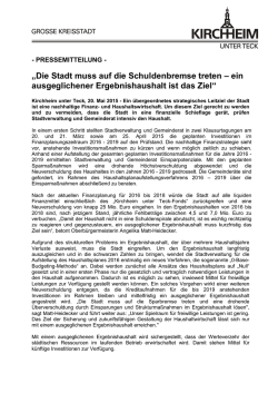 Die Stadt muss auf die Schuldenbremse treten &ndash; ein ausgeglichener