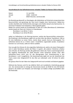 Informationen zum Seifenkisten- und BobbyCar- Rennen