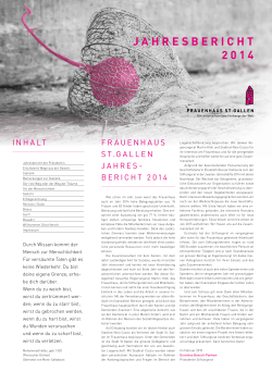 jahresbericht 2014 - Frauenhaus St. Gallen