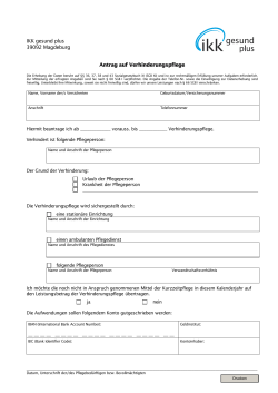 IKK gesund plus 39092 Magdeburg Antrag auf Verhinderungspflege