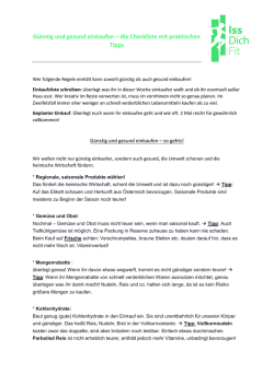 G&uuml;nstig und gesund einkaufen &ndash; die Checkliste mit praktischen Tipps