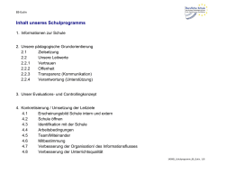 Inhalt unseres Schulprogramms