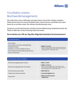 Grunds&auml;tze unseres Beschwerdemanagements