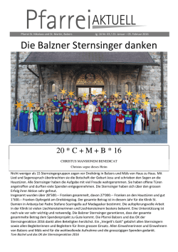 Die Balzner Sternsinger danken
