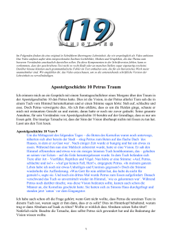 Apostelgeschichte 10 Petrus Traum
