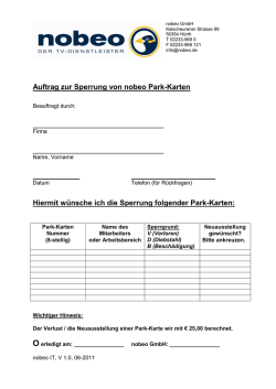 Park-Karten Sperrung