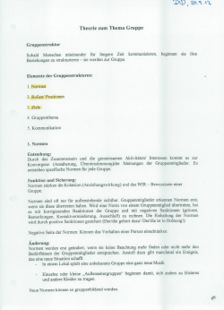 Gruppenstruktur Sobald Menschen miteinander ﬁlr l&auml;ngere Zeit
