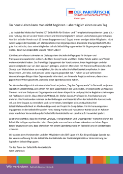 Ein neues Leben kann man nicht beginnen