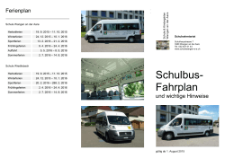 Fahrplan Schulbus, gültig ab 1. August 2015