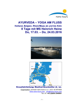AYURVEDA – YOGA AM FLUSS 8 Tage mit MS Heinrich Heine Do