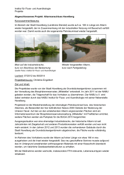 Institut f&uuml;r Fluss- und Auen&ouml;kologie Projekte Abgeschlossenes