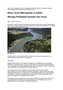Handelsblatt &ndash; Rhein_mit Plastik_verseucht