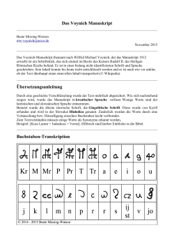 Das Voynich Manuskript Übersetzungsanleitung Buchstaben