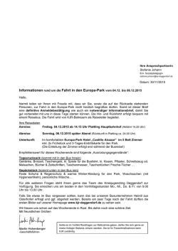 Informationen rund um die Fahrt in den Europa