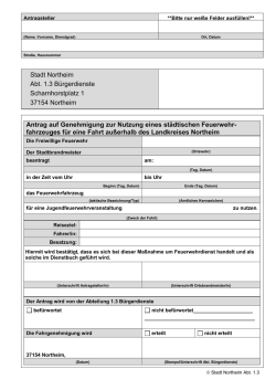 Stadt Northeim - Genehmigung Fahrt Feuerwehrfahrzeug