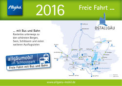 Freie Fahrt - Tourismus im Ostallgäu