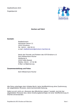Stadtteilfonds 2015 Projektbericht Kochen auf Fahrt Kontakt
